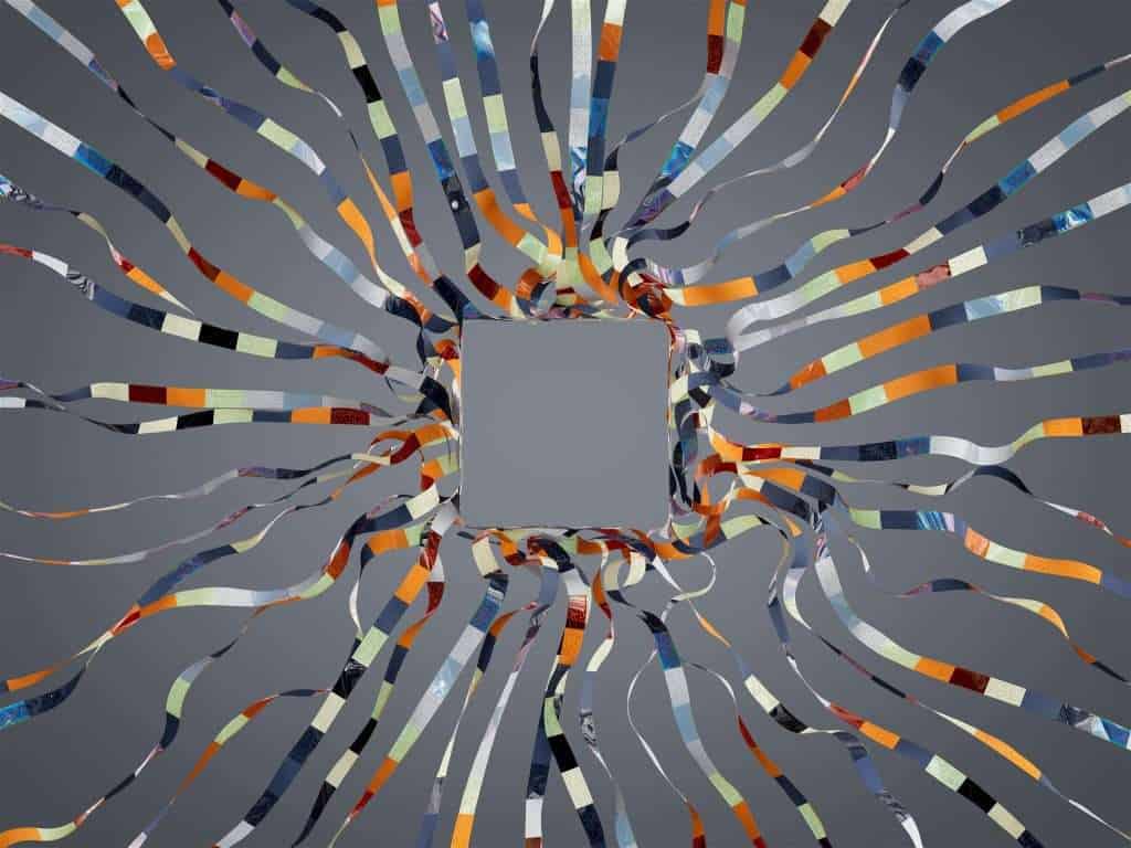 Abstract visualization of AI agents use cases improving sales, support, and operations efficiency across enterprises